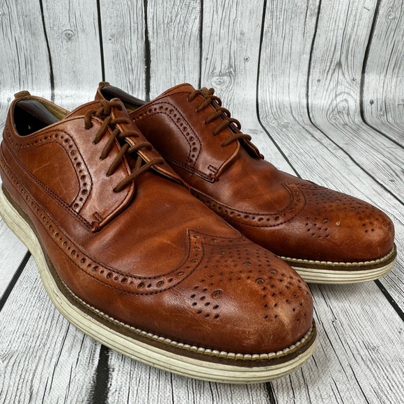 Cole Haan Zero Grand $160 Men's Wingtip Oxfords Dress Shoes Size 10 Brown C21133 - Picture 1 of 10